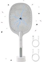 Wonact 2-in-1 Elektrische Vliegenmepper en Muggenlamp – 3000 Volt – Tegen Vliegen, Muggen, Fruitvliegjes, Motten en Meer – Met Oplaaddock en UV-Licht – Geurloos Alternatief voor Spray en Muggennet