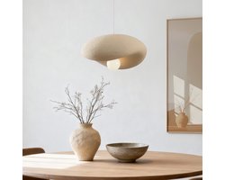 LumenXL Wabi Sabi hanglamp Kawa - zandbeige steeneffect - 40 x 36 cm