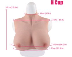 Siliconen borsten- H cup- Nep Borsten- 100% siliconen- 4500gram -Crosdresser- Travestiet- Cosplay-Breastplate-Travestie- Natuurlijke look-