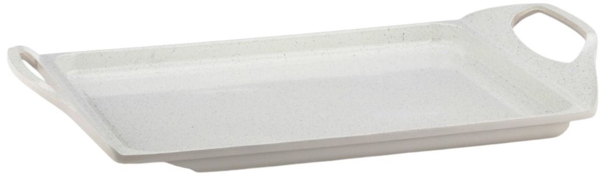 Ferveo | Mahida grillplaat inductie - 27 x 45 cm - Grillpan inductie voor alle warmtebronnen - Grillpan oven vrij - Grillpannen antiaanbaklaag - Crème