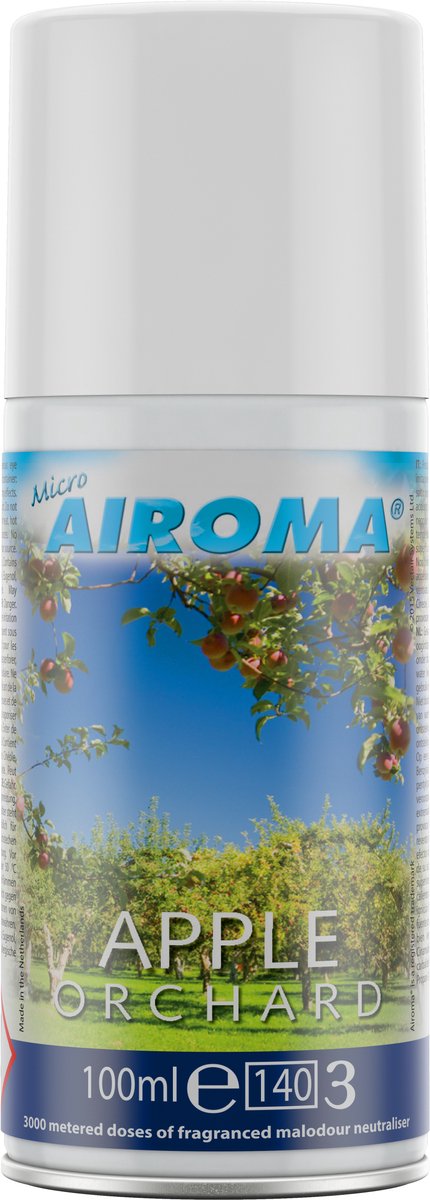 Micro Airoma Navulling 12x 100ml – Apple Orchard – Luchtverfrisser Aerosol – Geschikt voor MVP Dispenser