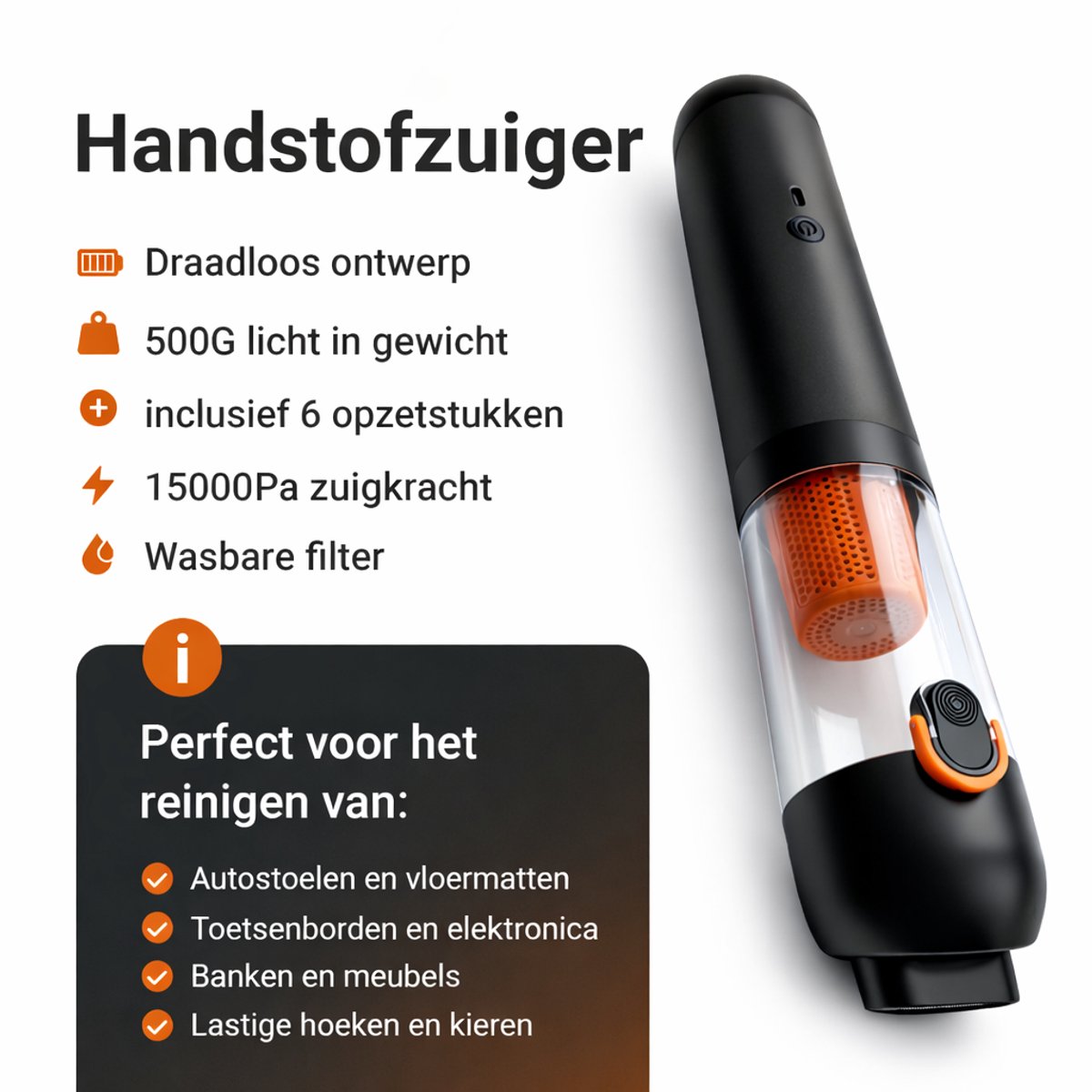 Mondura Mondura PowerClean Handstofzuiger 3-in-1 - afbeelding 5