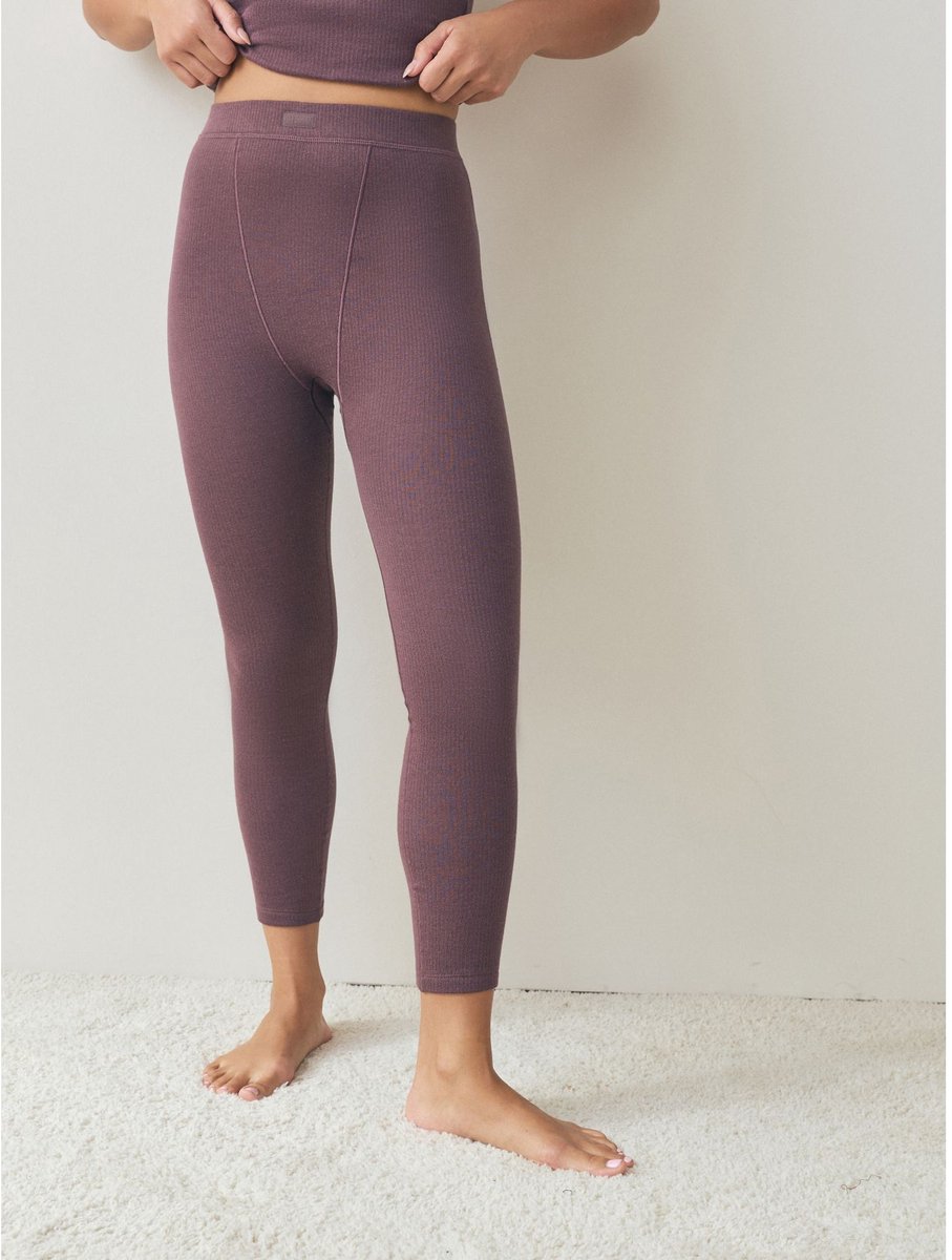 Next - Dames - Comfortabel thermische geribbelde legging voor optimale warmte - Rood