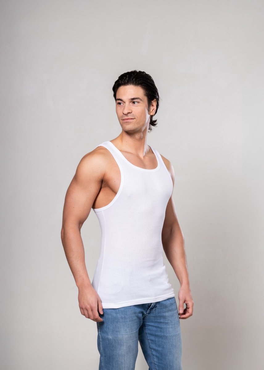 Alca Fashion - V-Shape - Heren Singlet - Wit - M