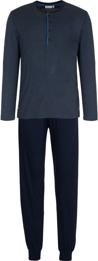 Pastunette Pyjamaset - Katoen - Donkerblauw - Knoopsluiting - Maat L