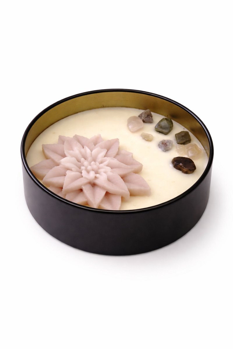 Crystal & Bloom Geurkaars – Sojawas Kaars met Kristallen & Bloemen – Luxe Cadeau voor Haar – Bloemige Geur