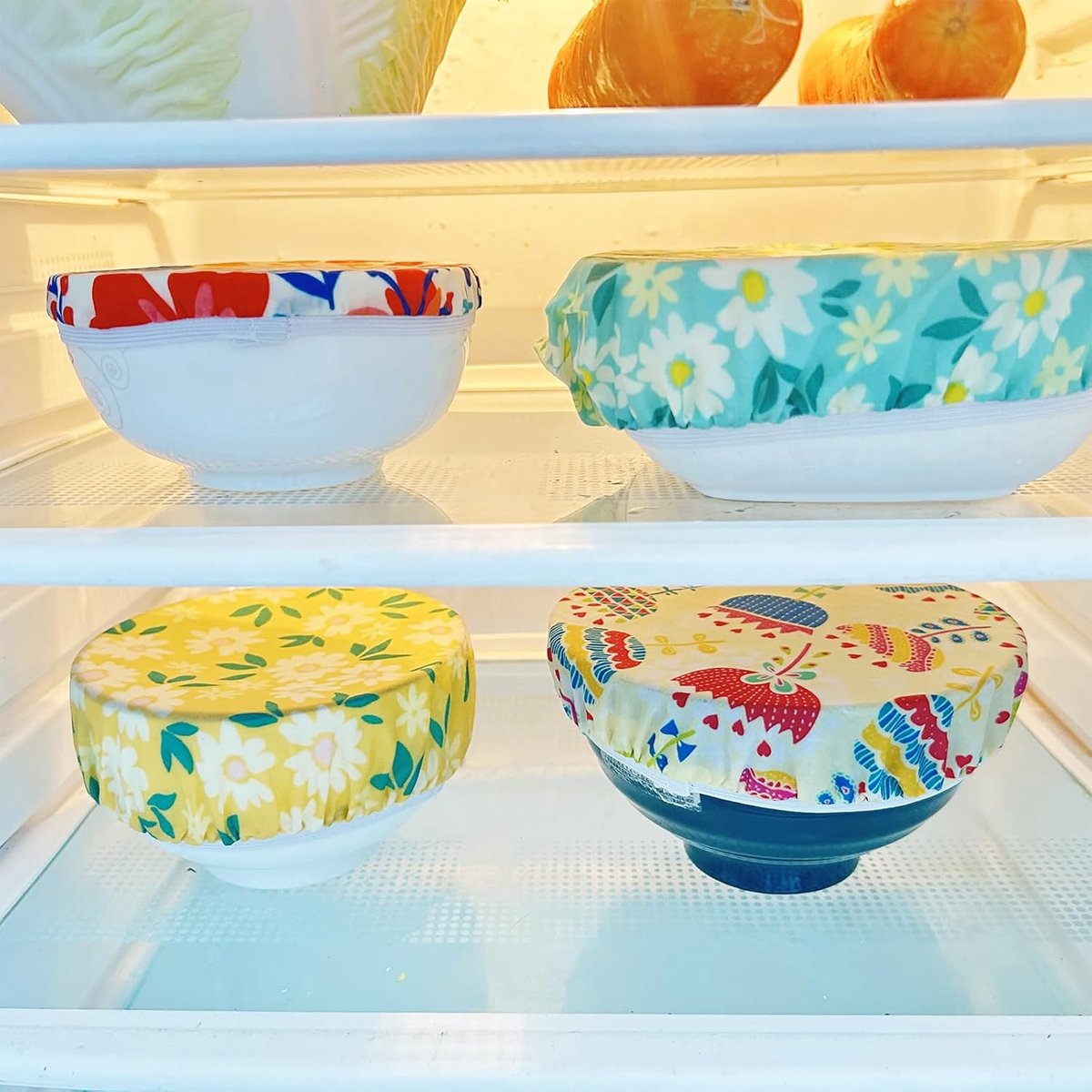 Herbruikbare Bijenwas Komhoes - Voedsel Bedekking met Rekband - Elastische Bewaar Wikkel voor Opslagcontainers - Set van 3 — cadeau in Koken & Dineren - foto 6