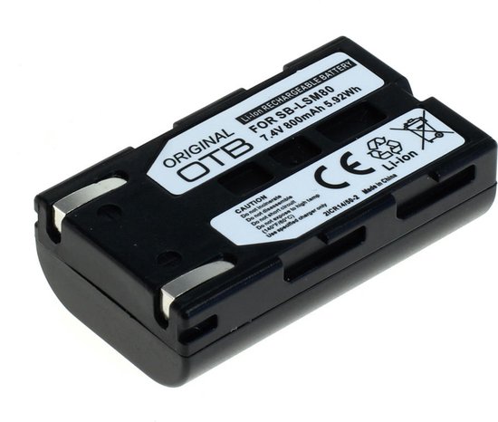 Lithium-Ion Camera Accu 800mAh SB-LSM80 voor Samsung SC-D, VP-D, VP-DC Serie Camcorders