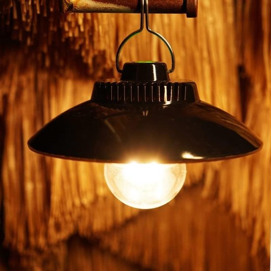 longziming - Kampeerlamp - Camping Lantaarn - Tent Verlichting - Retro ontwerp van aluminium - Twee helderheidsstanden, tot 20 uur batterijduur - IPX4 waterbestendig, geschikt voor buiten - USB-C oplaadbaar, snel en eenvoudig — afbeelding 2