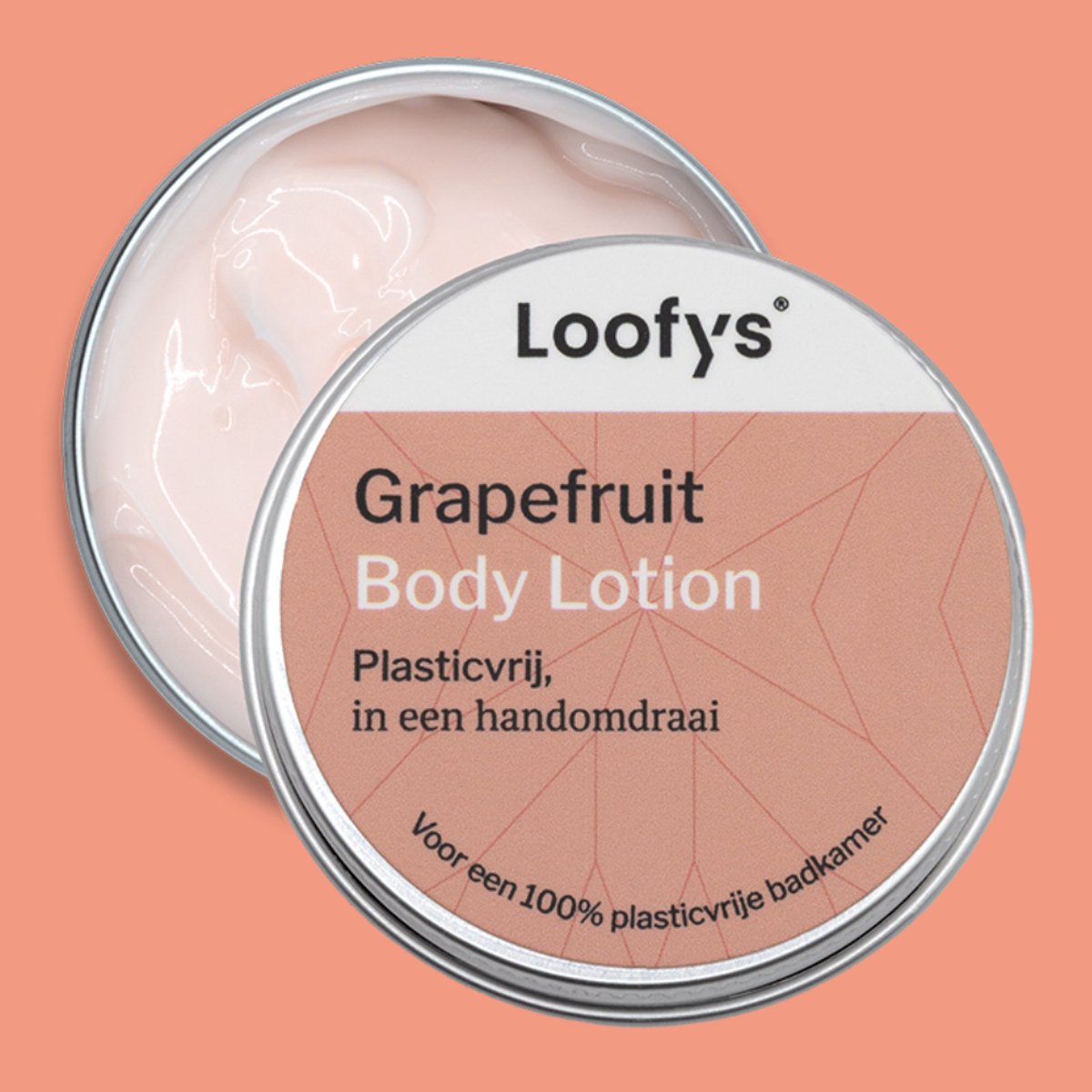 Loofys Body Lotion Grapefruit – Natuurlijke & Hydraterende Bodylotion – Plasticvrij, Vegan & Duurzaam – Herbruikbaar Blikje – 150g