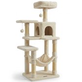 MAZAZU - Arbre à chat - Beige - 55x45x143