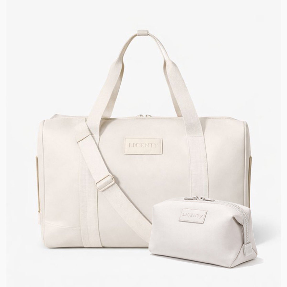 Beige Reistas met toilettas - Uitbreidbare & waterdichte tas en etui