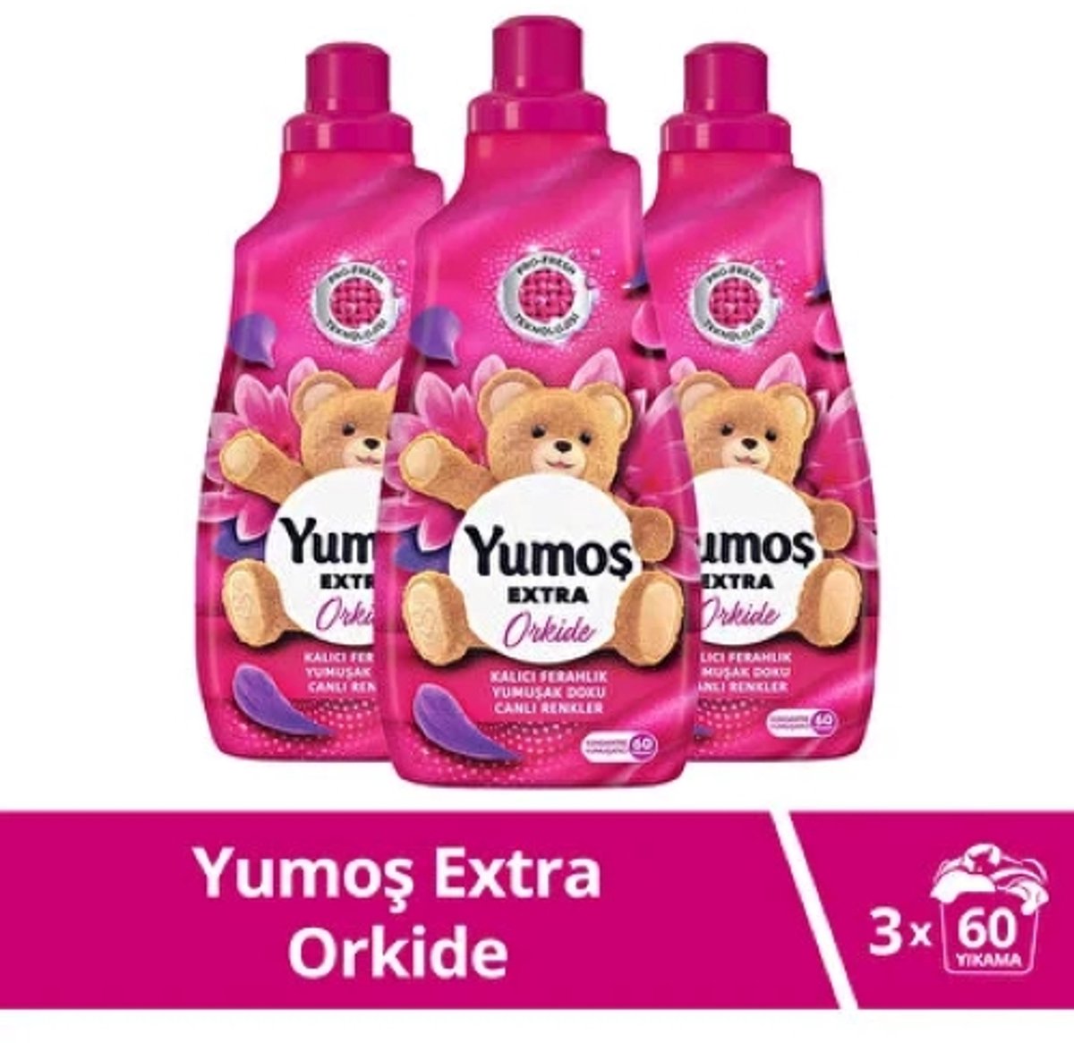 Yumos Extra Geconcentreerde Wasverzachter Orkide 3x1440 ml – Tot 180 Wasbeurten – Luxe Bloemengeur & Zijdezachte Was