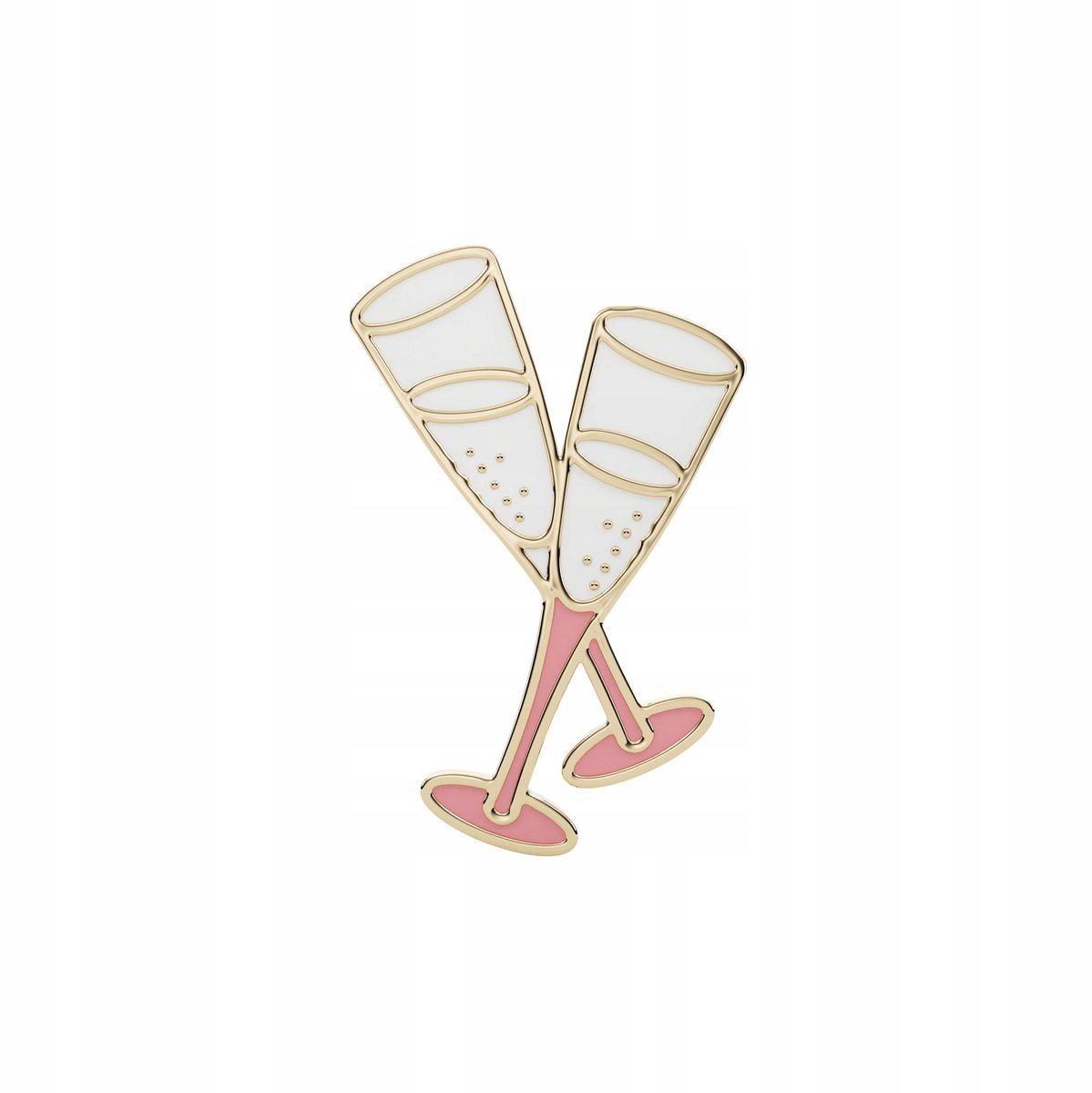 Pinets Wedding - Broche - Twee Champagneglazen - Metalen Pin - Harde Emaille