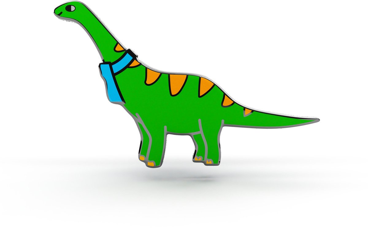 PINETS Dino broche met sjaal - groen