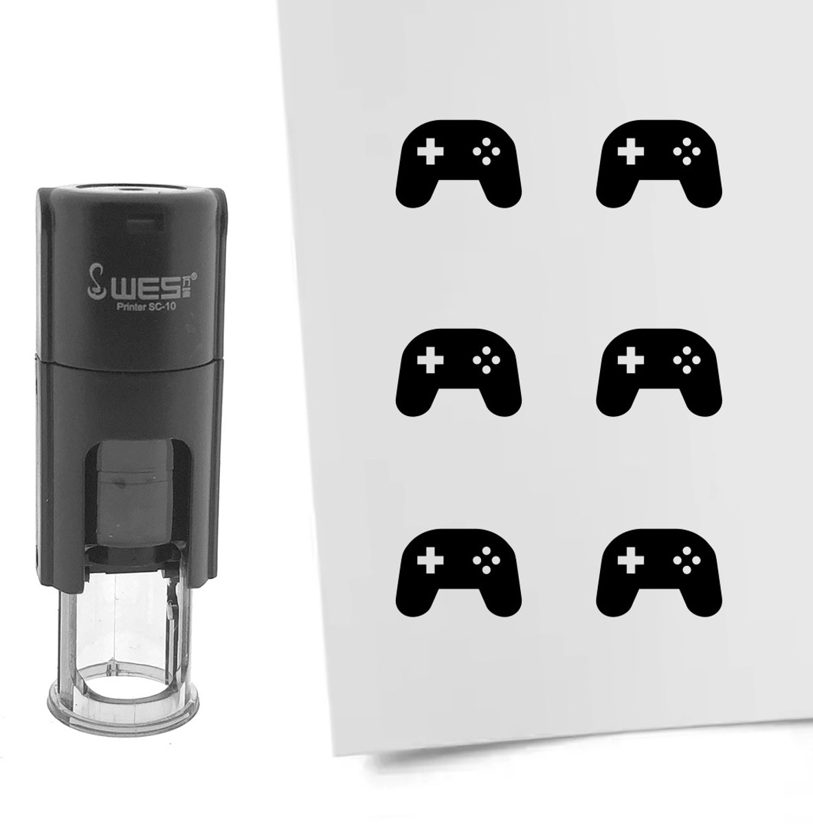 CombiCraft Stempel game controller 10mm rond zwarte inkt - per 1 stuk