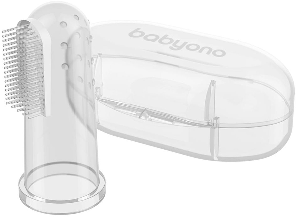 Babyono - Baby Tandenborstel - Siliconen - Met Etui - BPA-vrij