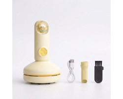 Mini bureaustofzuiger - Draadloze bureaustofzuiger - Stofzuiger - USB oplaadbaar - Twee windsnelheden - Geschikt voor kantoor, thuis en in de auto - 15x8,5 cm - Geel