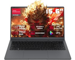 Ninkear A15 Air Gaming Laptop – 15.6" FHD – Ryzen 5 3500U – 16GB RAM – 512GB SATA SSD – Vega 8 – Windows 11 – Licht & Snel