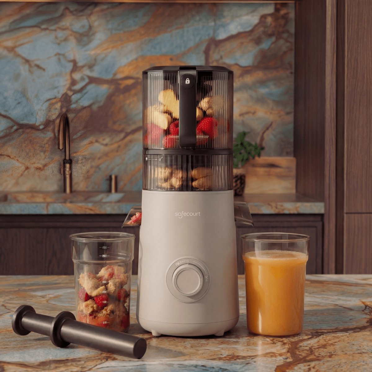 Safecourt Kitchen Slow Juicer XXL - sapcentrifuge Beige thumbnail 2