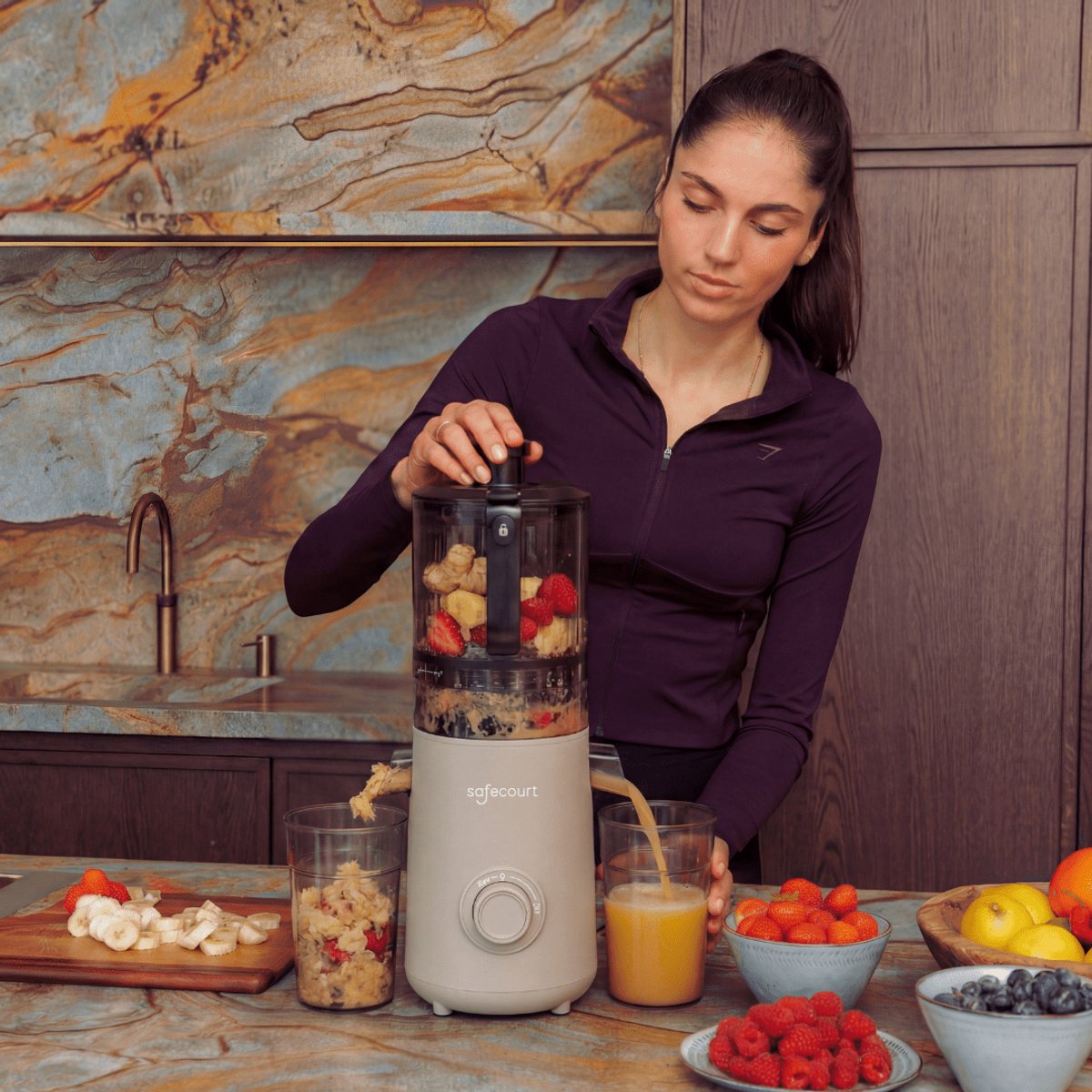 Safecourt Kitchen Slow Juicer XXL - sapcentrifuge Beige thumbnail 3