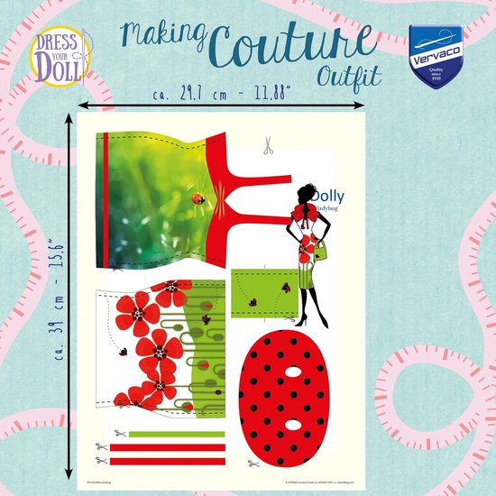 Kleed je pop - Knutselset kleding - Creatief knutselen - Dolly outfit maken - 31 x 24 cm - Meerkleurig — afbeelding 3