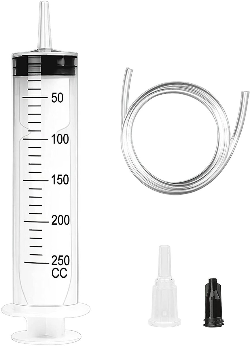 Grote Vloeistofspuit - 250 ml - Herbruikbare Plastic Spuit met Slang