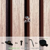 Wandpaneel / Lattenwand clip – Bevestiging aan Akupanel – Ophangen zonder boren – Set van 8 – Inclusief metalen schroefdraad & sleutel – Complete set