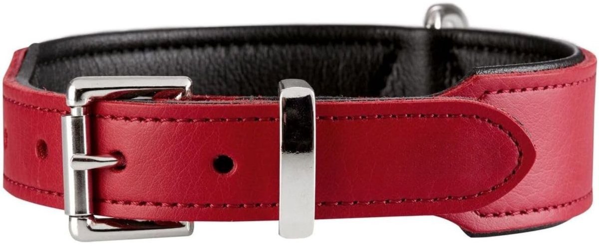 Halsband Hond Leer - Luxe Leren Halsband Hond - Honden Halsband - Hondenhalsband - Leren Honden Halsband - Leren Hondenhalsband - Sterke Halsband - Snelle Installatie - Leer - 51-58,5 cm - Rood - van Imperatoris