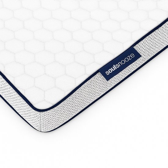 Soulsnooze® - Topper DuoComfort Premium 90x200 cm - Matras - Design Adaptable - Maille Air 3D - Mousse Mémoire - Mousse Mémoire - 30 Nuits de Sommeil d'essai - Anti Allergie