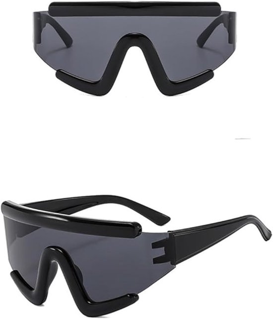 Retro Luxe Zonnebril met Groot Montuur en Geïntegreerd Montuur voor Dames, Mode, Vrije tijd, Outdoor, Sport, Fietsen, Herenbril UV400 — afbeelding 2