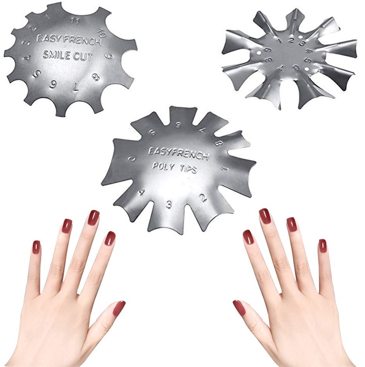 Cuhostki - 3 Stuks - Nagel Sjablonen - Acryl Nagel Sjablonen - Rvs - Model A-B-C - Nagelverlenging