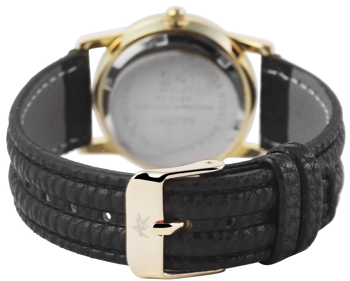 Akzent-dameshorloge-model 1900273-001-goudkleurig-zwart-3 atm waterdicht-diameter 29 mm