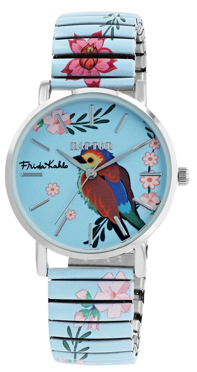Raptor dameshorloge roestvrij staal Frida Kahlo Edition met roestvrijstalen band, 3 ATM, incl.