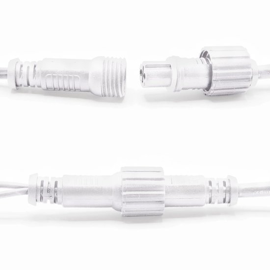 Éclairage icicle connectable | à partir de 3 mètres | 114 LED | blanc chaud avec scintillement | cordon blanc | caoutchouc