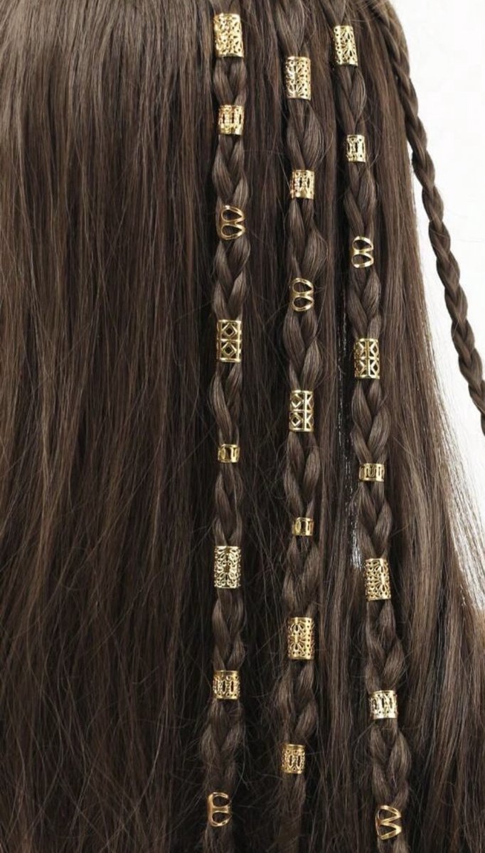 Haarringen - haarringen set - haarringetjes - haarbedels - haaringen haarbedels - Braid ringetjes - Haar vlecht ringen - Haar Kralen - Haarringen dreadlock kralen - Kraaltjes / Clips - Haar Accessoires Vrouwen - Vlecht accessoires - Hair Beads Gold