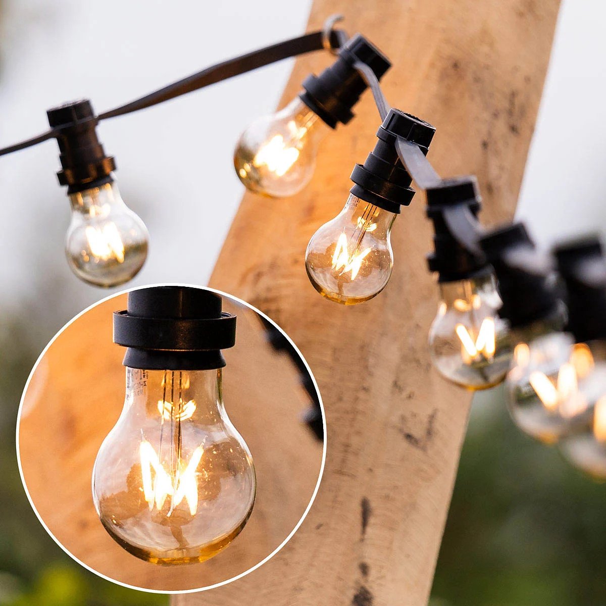 Prikkabel set met dimbare 4 watt LED filament lampen