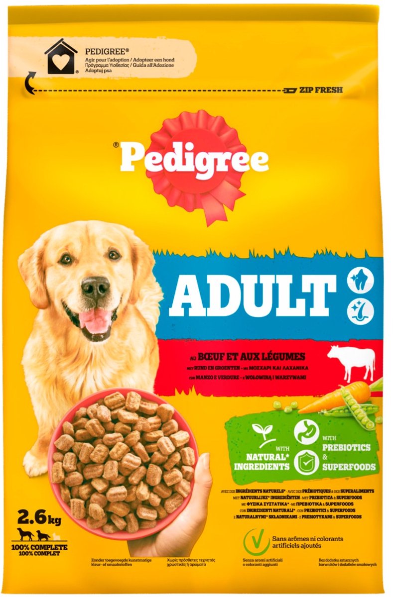 Pedigree Pedigree Adult - Hondenvoer - Rund Groente 2.6 kg