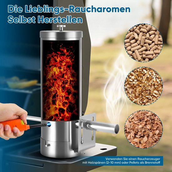 Cellista Rookgenerator BBQ Koud Roken - RVS Smoker Accessoire - Elektrische Luchtpomp - BBQ Rookmachine - Cold Smoke Generator - 1.5L Capaciteit van Merkloos — afbeelding 2