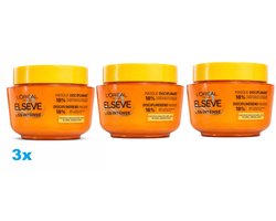 L’Oréal Paris Elseve Liss Intense Haarmasker – 3 x 300 ml – Anti-Frizz – Met Arganolie – Voor Droog & Pluizig Haar