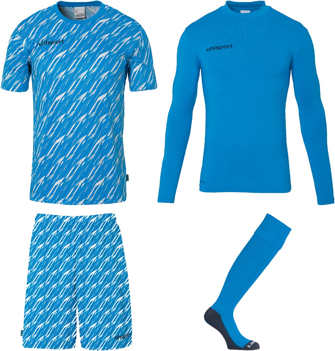 Uhlsport Progressive Keeperset Heren - Cyaan / Wit | Maat: M