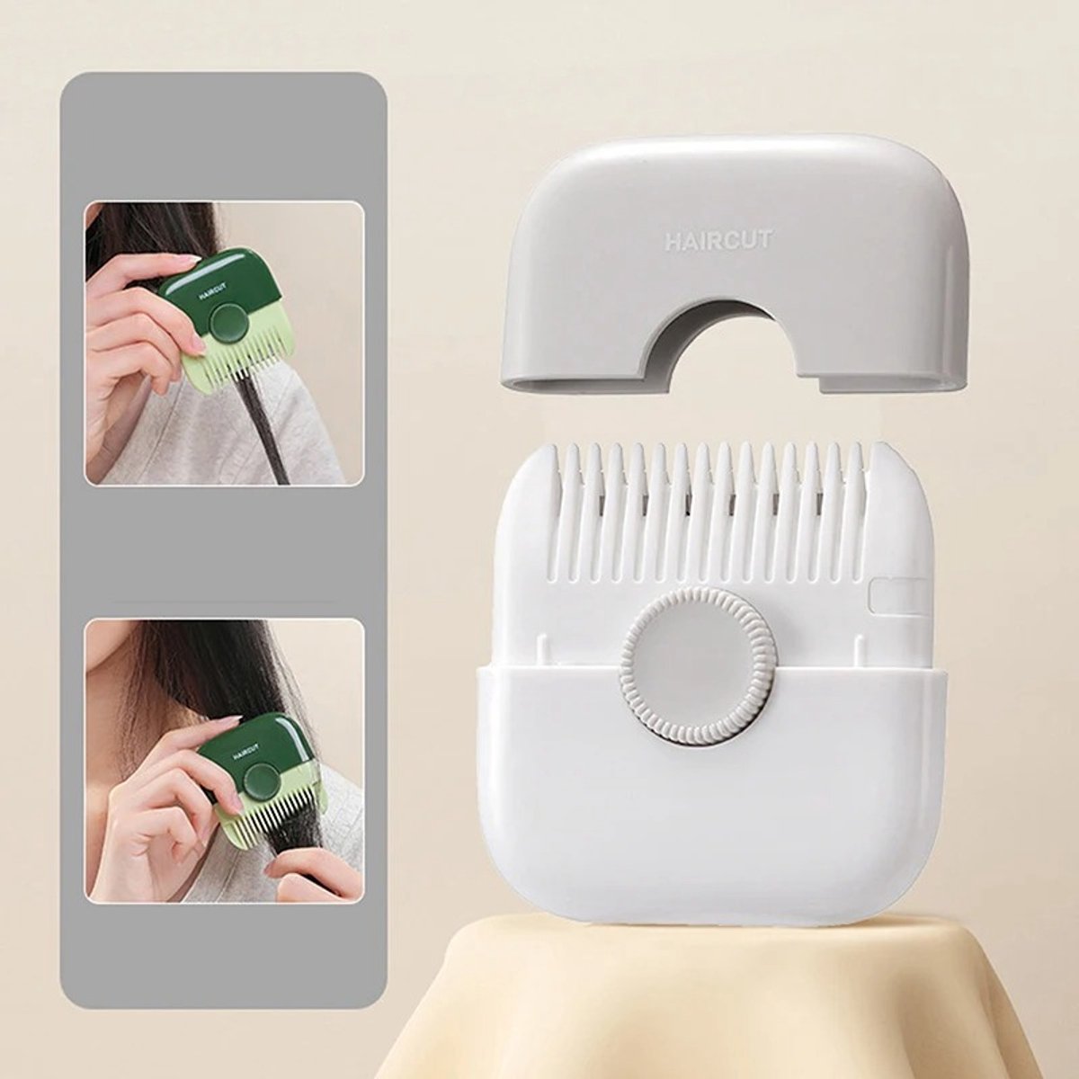 WiseGoods Premium Split End Trimmer - 2-In-1 Haartrimmer & Verwijderaar - Mini Draagbare Hair Clipper Dames & Heren - Grijs