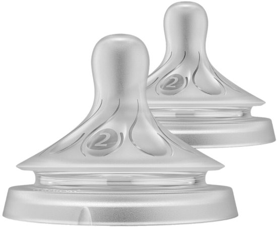 Philips Avent Réflexe de succion naturel - Vitesse 0+ Mois, Lot de 2 - SCY962/02 - Tétines de bouteille