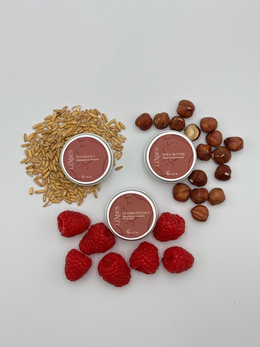 LeMies – Kennismakingspakket – 3x 15 ml – Natuurlijke huidverzorging – Watervrij – Voor droge en gevoelige huid