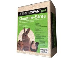 Premiumspan Houtvezel Inhoud - 60 liter bodembedekker knaagdieren, houtkrullen, stalstrooisel