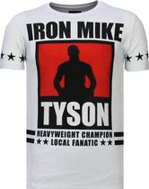 Iron  Mike Tyson - Rhinestone T-shirt - Wit