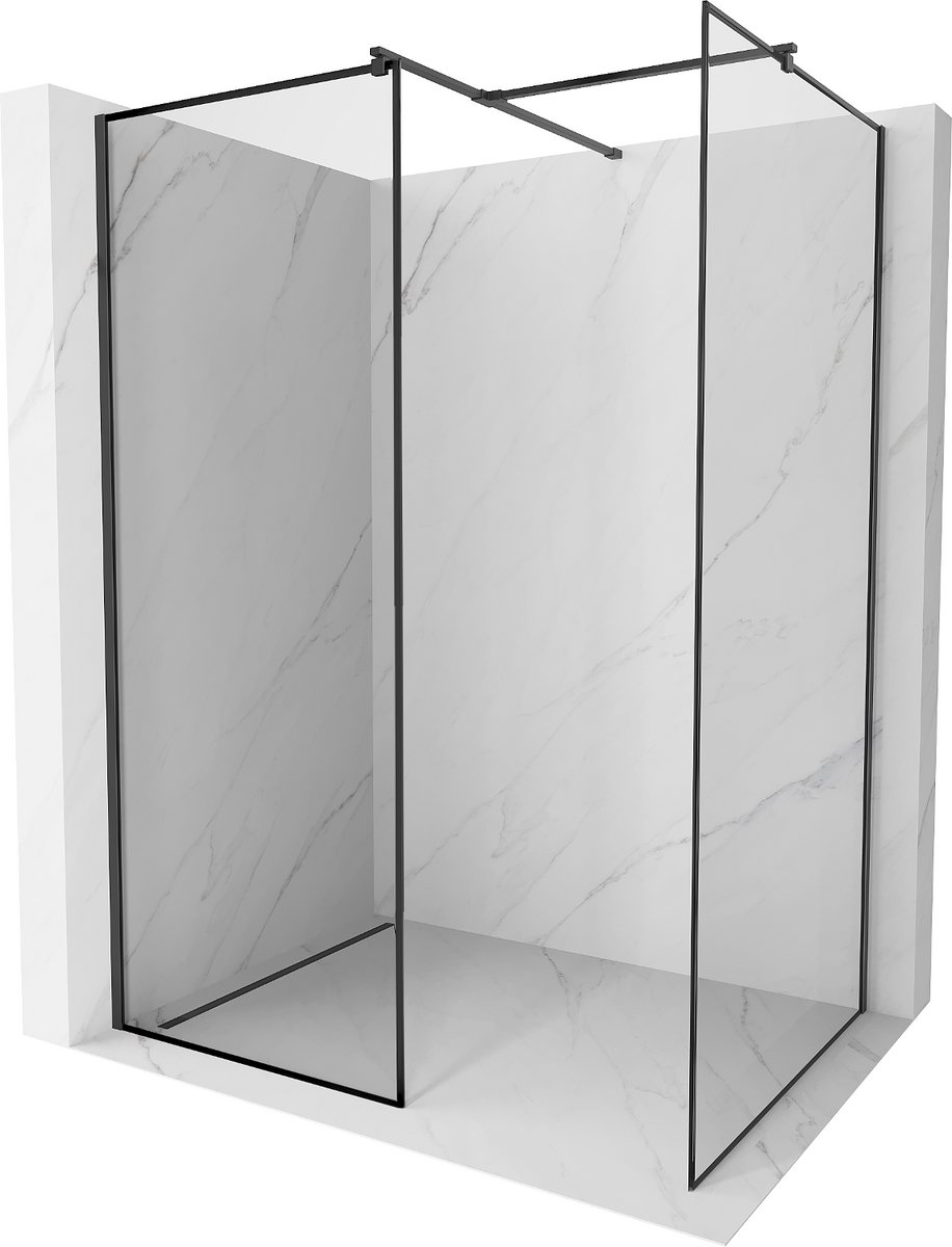 Mexen Kioto douchewand Walk-in 100 x 70 , zwart frame, zwart - 800-100-202-70-70-070