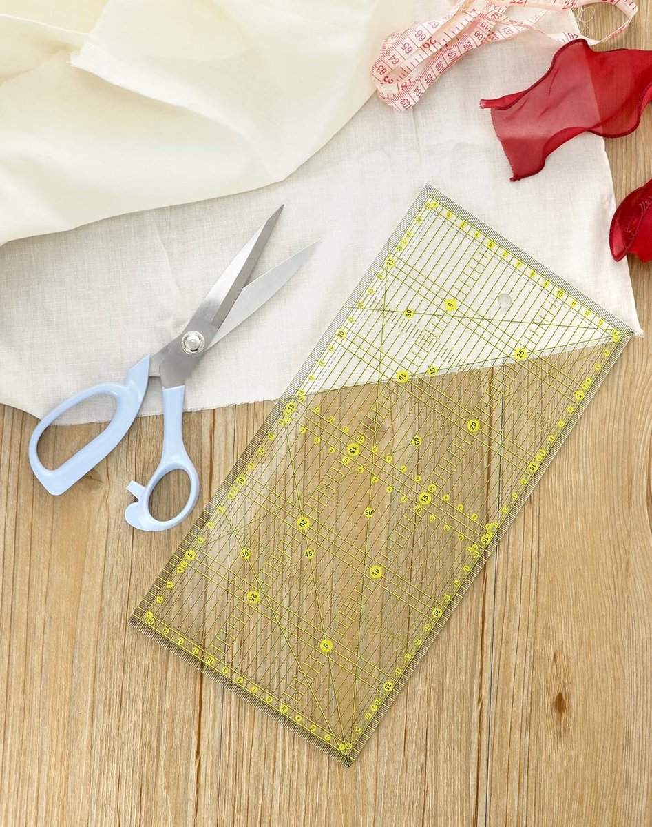 Candala - 15 x 30 cm naailiniaal met hoekindicatoren, nauwkeurige naailiniaal voor quilten, naaien en patchwork