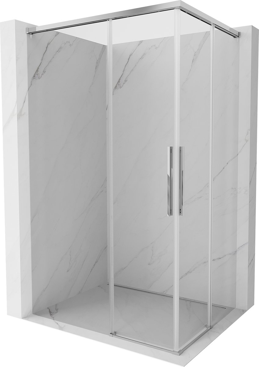 Mexen Rox Duo douchecabine schuifdeur 95 x 80 , transparant, chroom - 8C2D-095-080-01-00