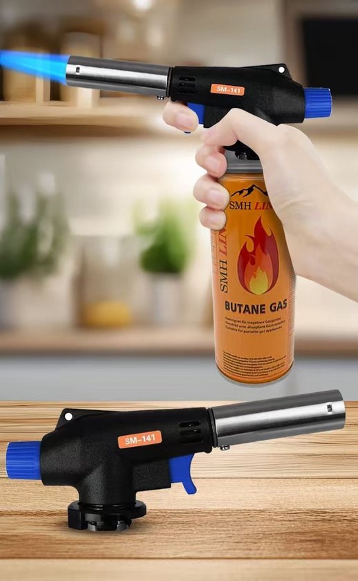 Brûleur à Gaz Portable Pistolet – Flamme Au Butane Réglable – Chauffage